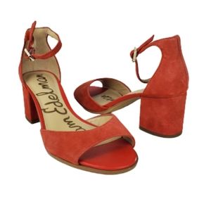 Sam Edelman Coral Leather Block Heel Sandals.‎